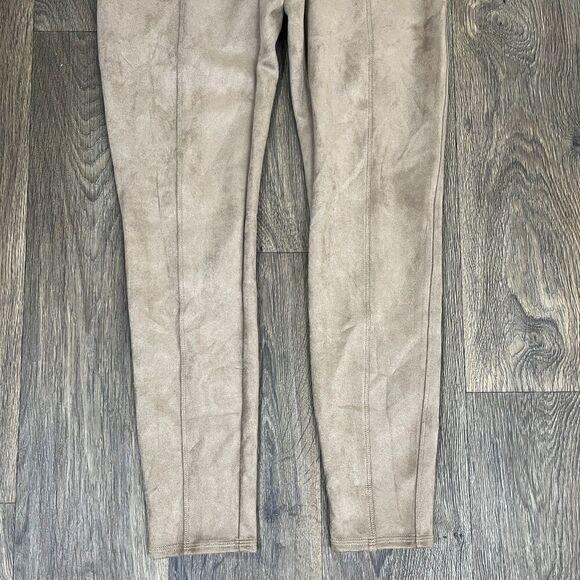 Spanx Women's Size L Camel High Waist Faux Suede Pull On Leggings Stretchy - Picture 13 of 17